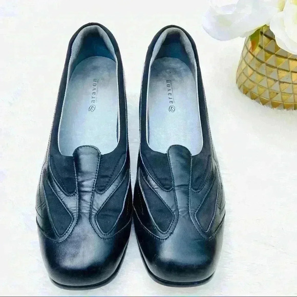 Aravon Black Leather Slip On Comfort Walking Loafer Shoes Size 9B - Picture 3 of 14